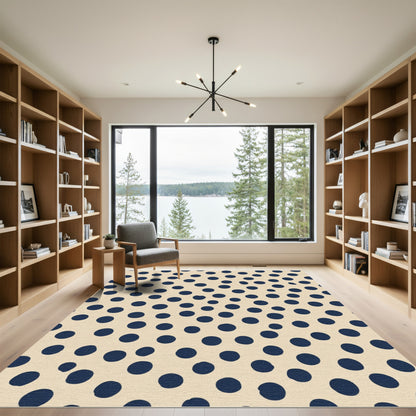 Navy Polka Dot Scatter Rug