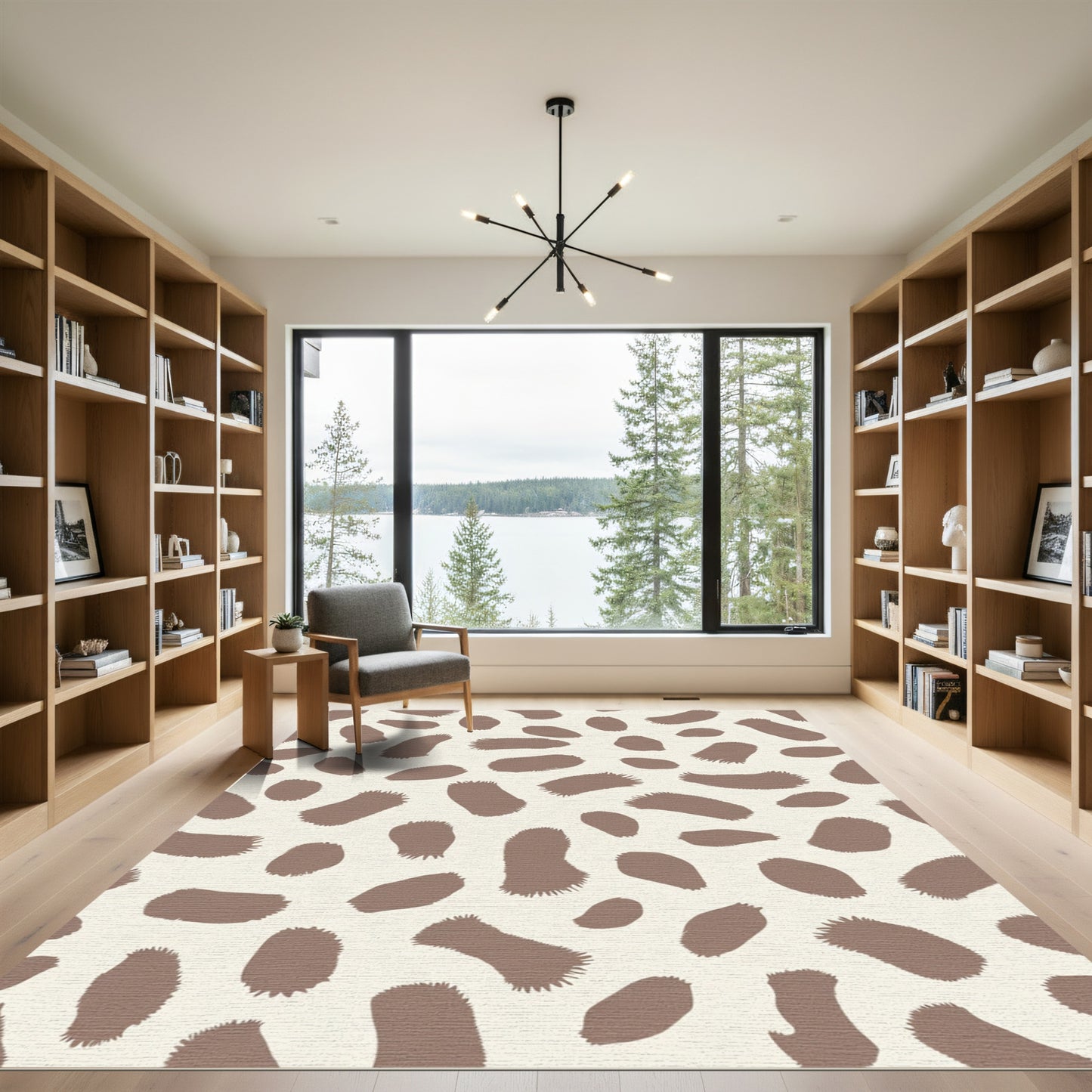 Brown Spot Animal Print Rug