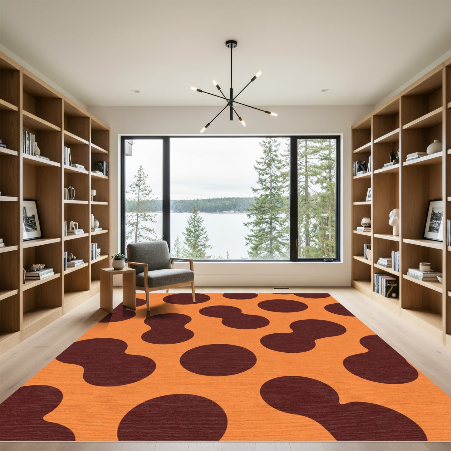 Orange Brown Blob Dots Rug