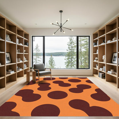 Orange Brown Blob Dots Rug