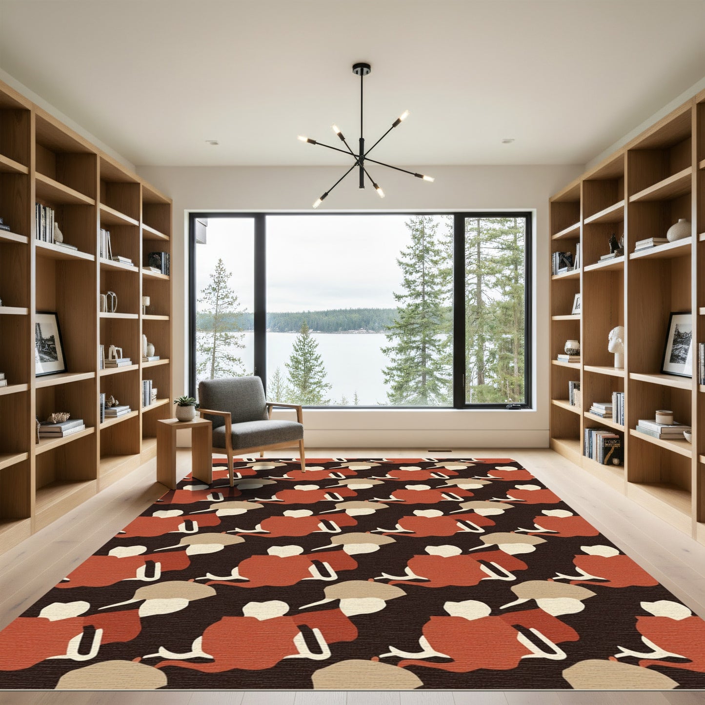 Earthy Terracotta Abstract Forms Rug