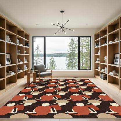 Earthy Terracotta Abstract Forms Rug