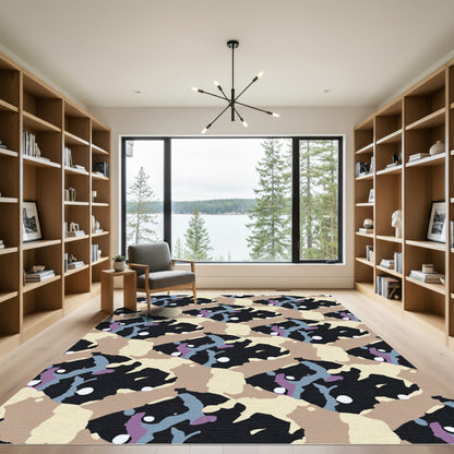 Tan Abstract Organic Brushstroke Rug
