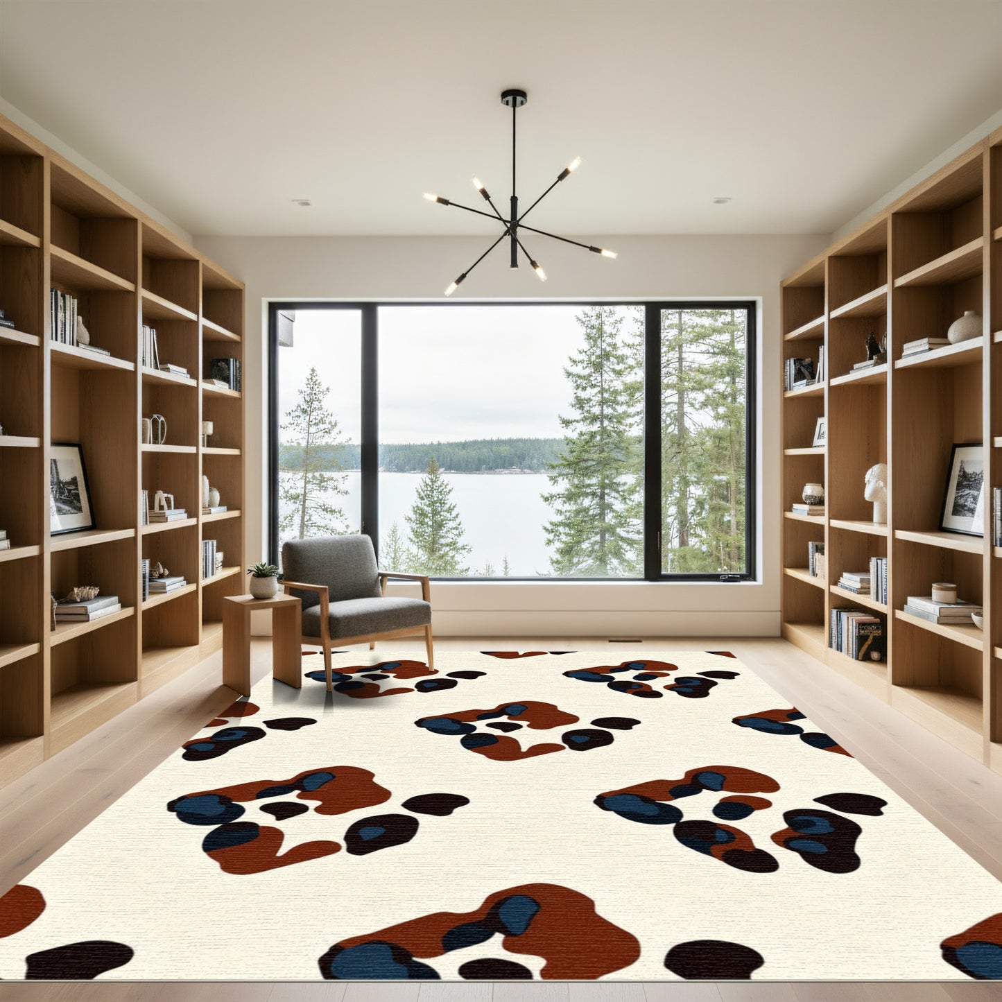 Abstract Animal Print Cream Rug