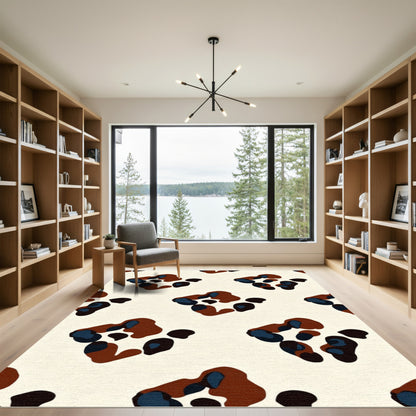 Abstract Animal Print Cream Rug