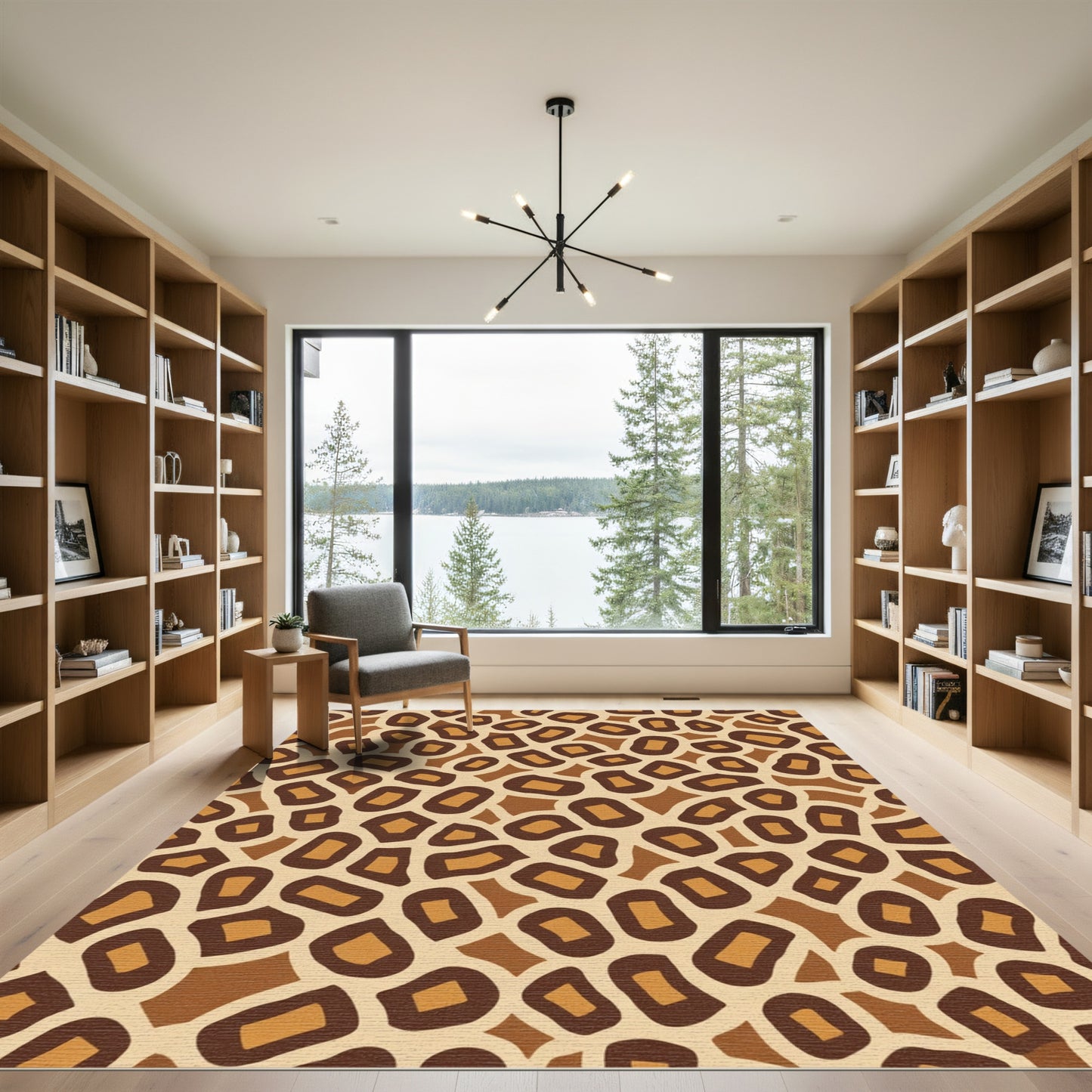 Brown Tan Animal Print Spots Rug