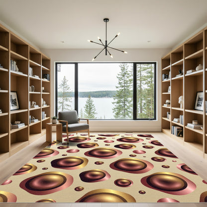 Bronze Pink Irregular Orb Cluster Rug