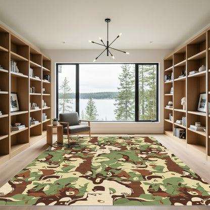 Woodland Camouflage Abstract Animal Rug