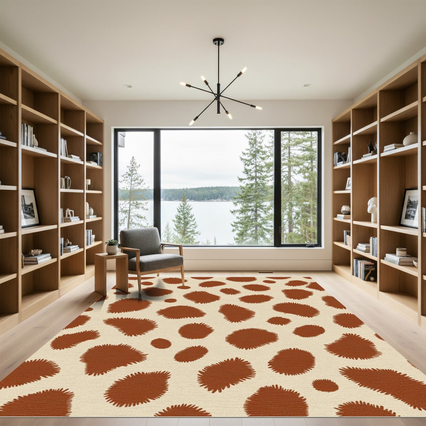 Brown Spotty Cream Spot Rug