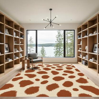 Brown Spotty Cream Spot Rug