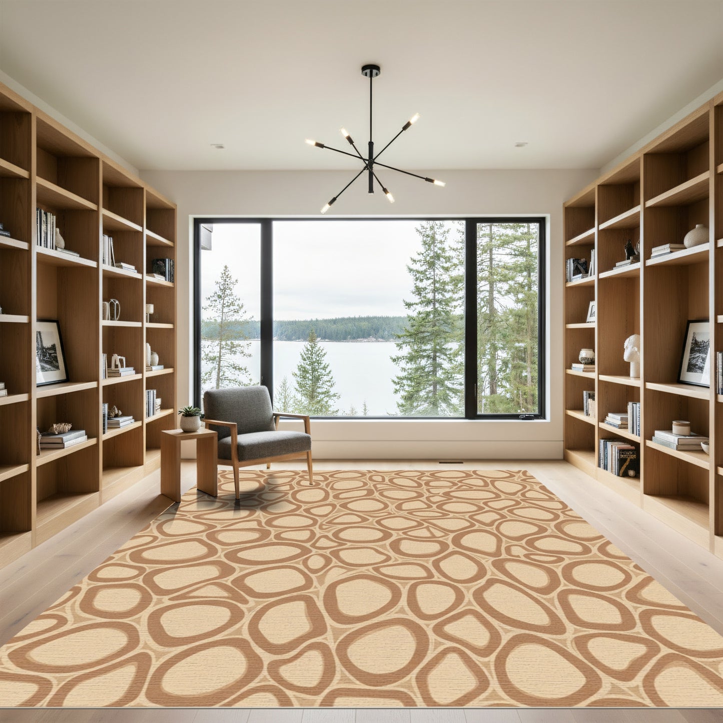 Earthy Tone Organic Cell Overlay Rug