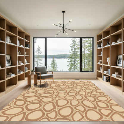 Earthy Tone Organic Cell Overlay Rug