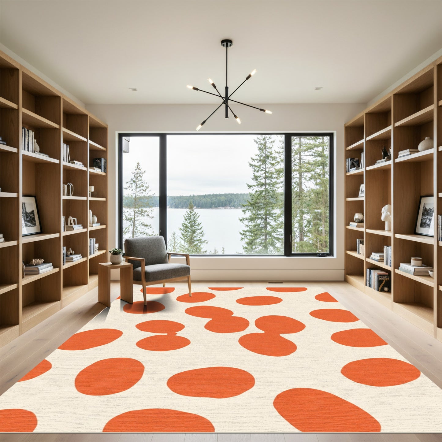 Bold Orange Polka Dot Spot Rug