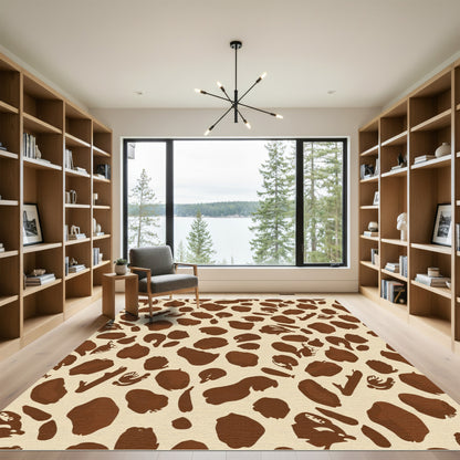 Brown Giraffe Spots Scatter Rug
