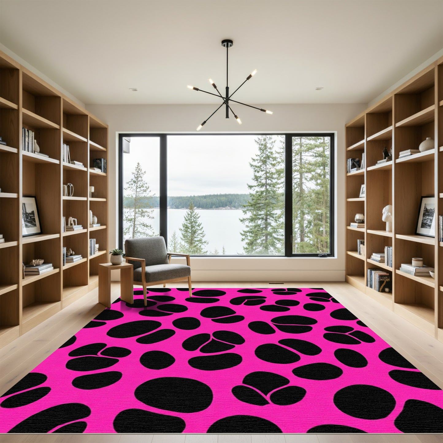 Bold Hot Pink Organic Blob Rug