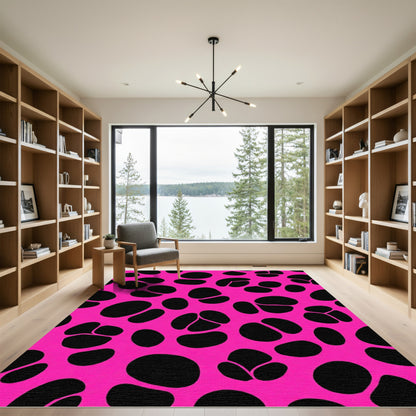 Bold Hot Pink Organic Blob Rug