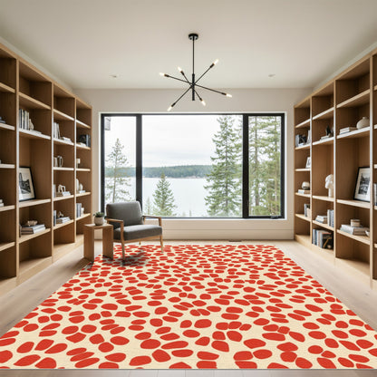 Crimson Pebble Scatter Rug