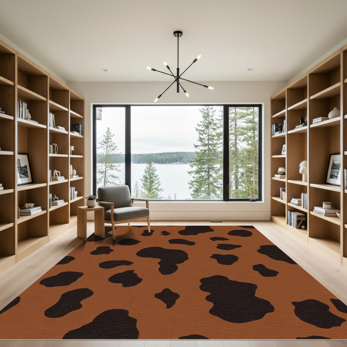 Brown Black Dalmatian Spots Rug