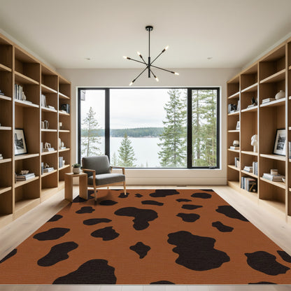 Brown Black Dalmatian Spots Rug