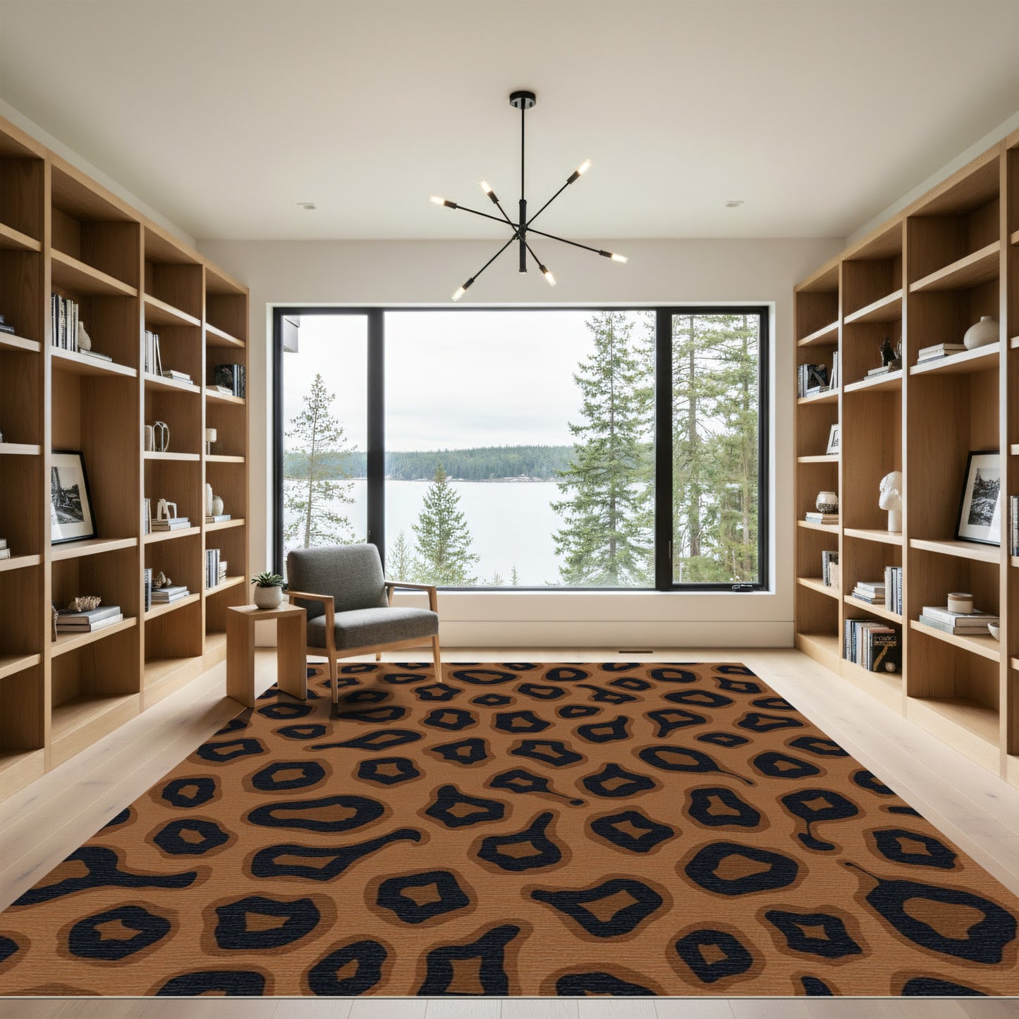 Brown Black Leopard Spots Rag Rug