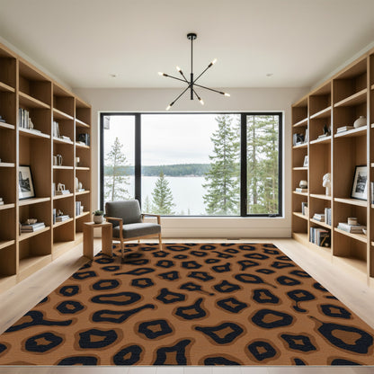 Brown Black Leopard Spots Rag Rug