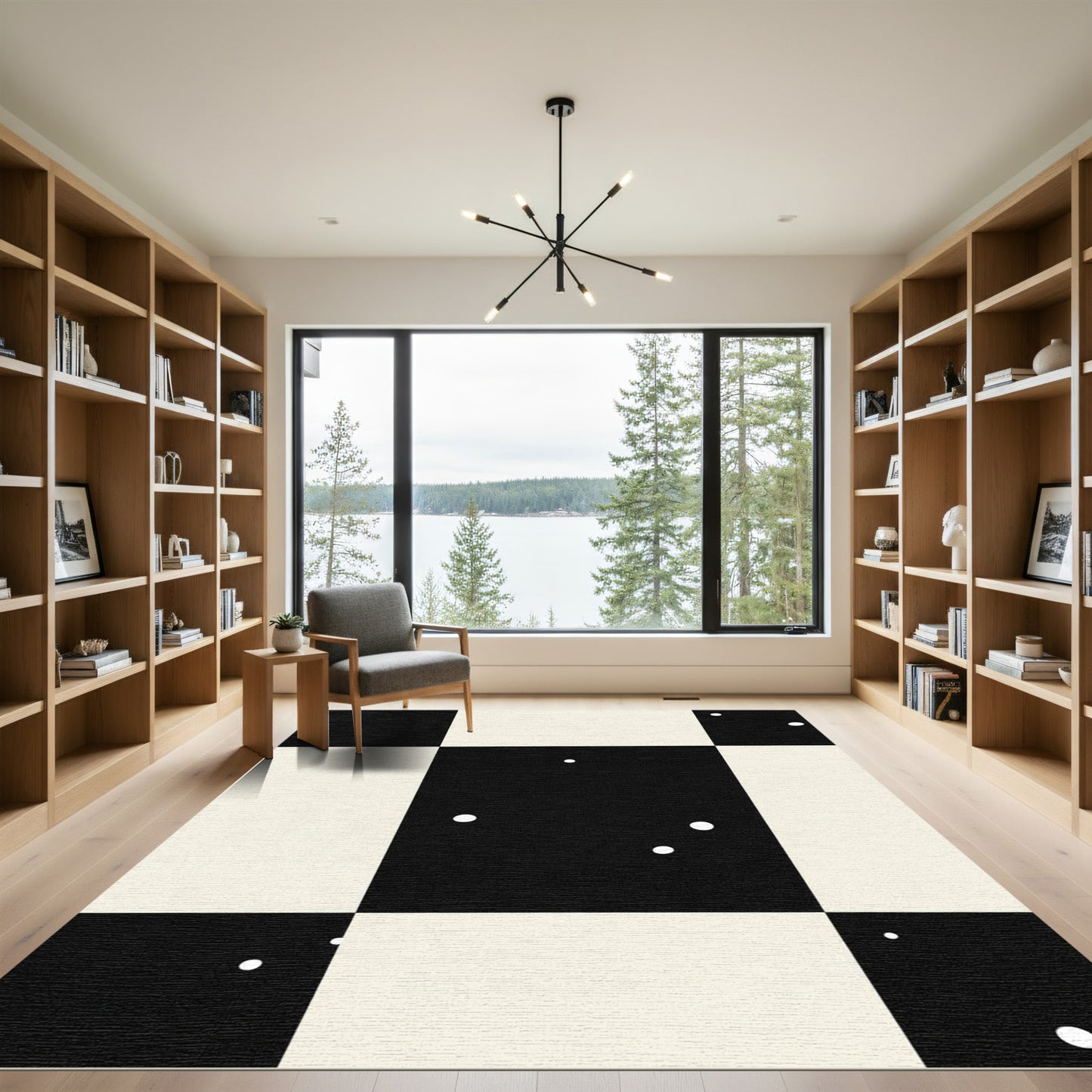Monochromatic Chessboard Spots Rug