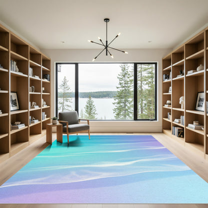Aqua Purple Gradient Flow Rug