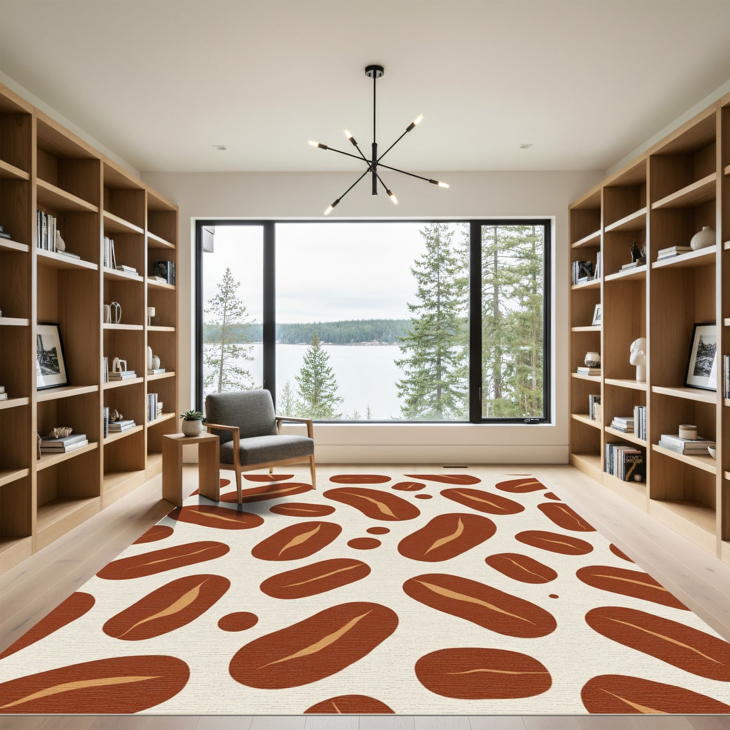 Brown Coffee Bean Scatter Rug