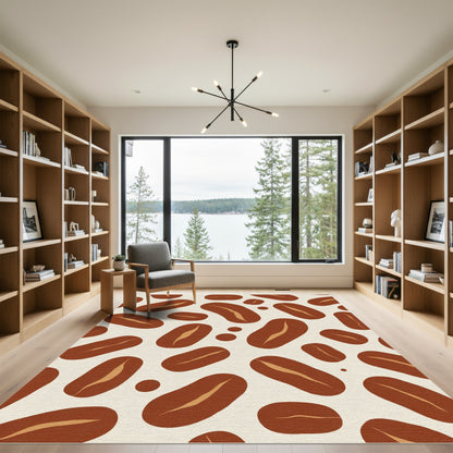 Brown Coffee Bean Scatter Rug