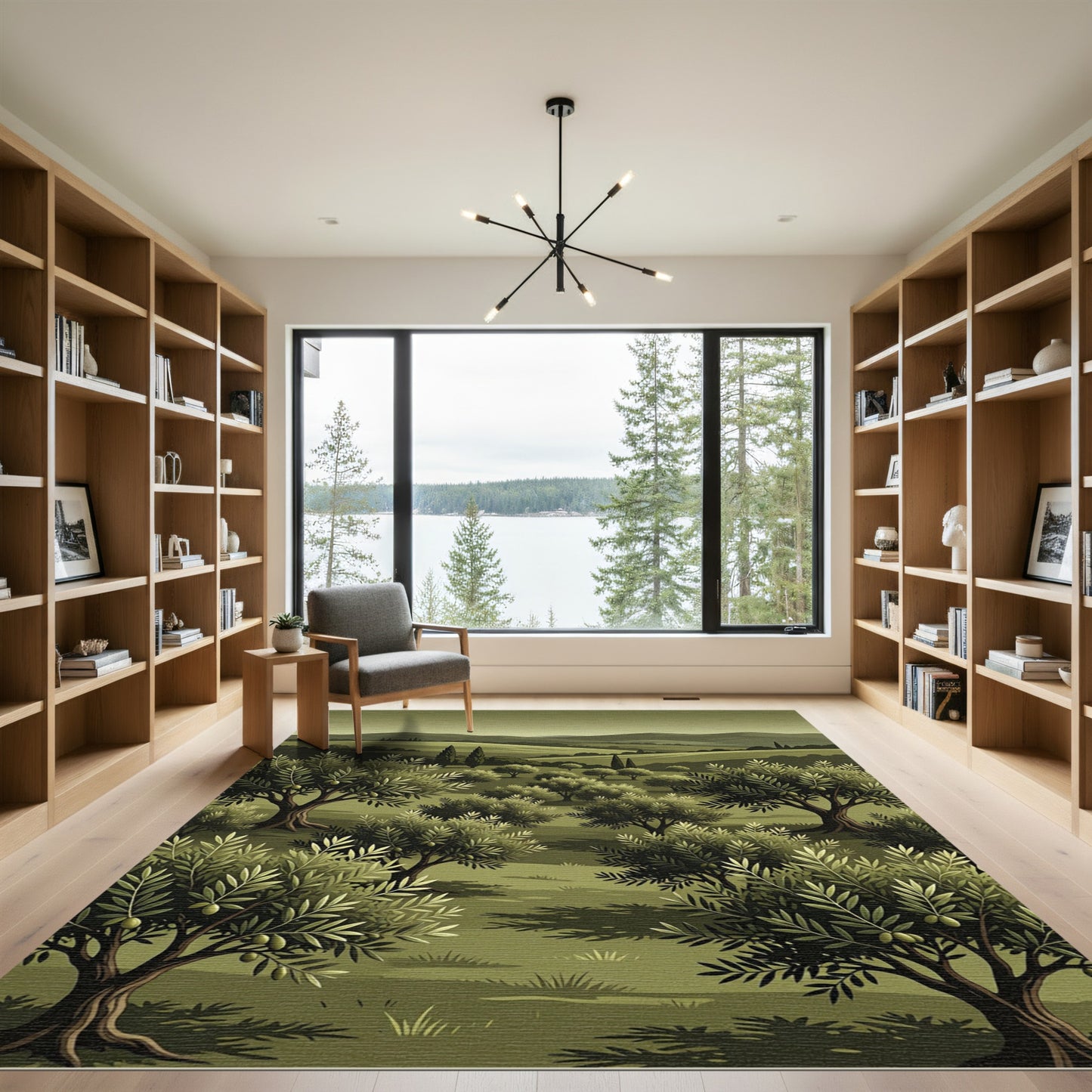Mediterranean Olive Grove Landscape Rug