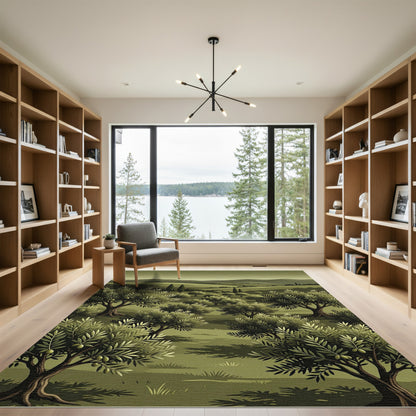 Mediterranean Olive Grove Landscape Rug