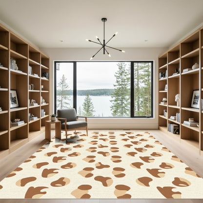 Warm Brown Spots Animal Print Rug