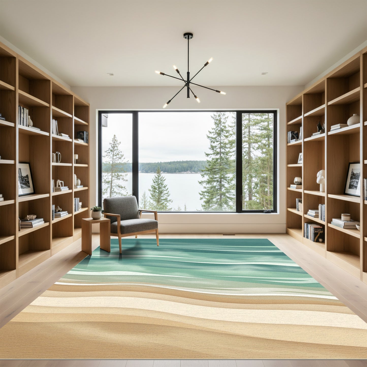 Abstract Coastal Wave Layers Rug