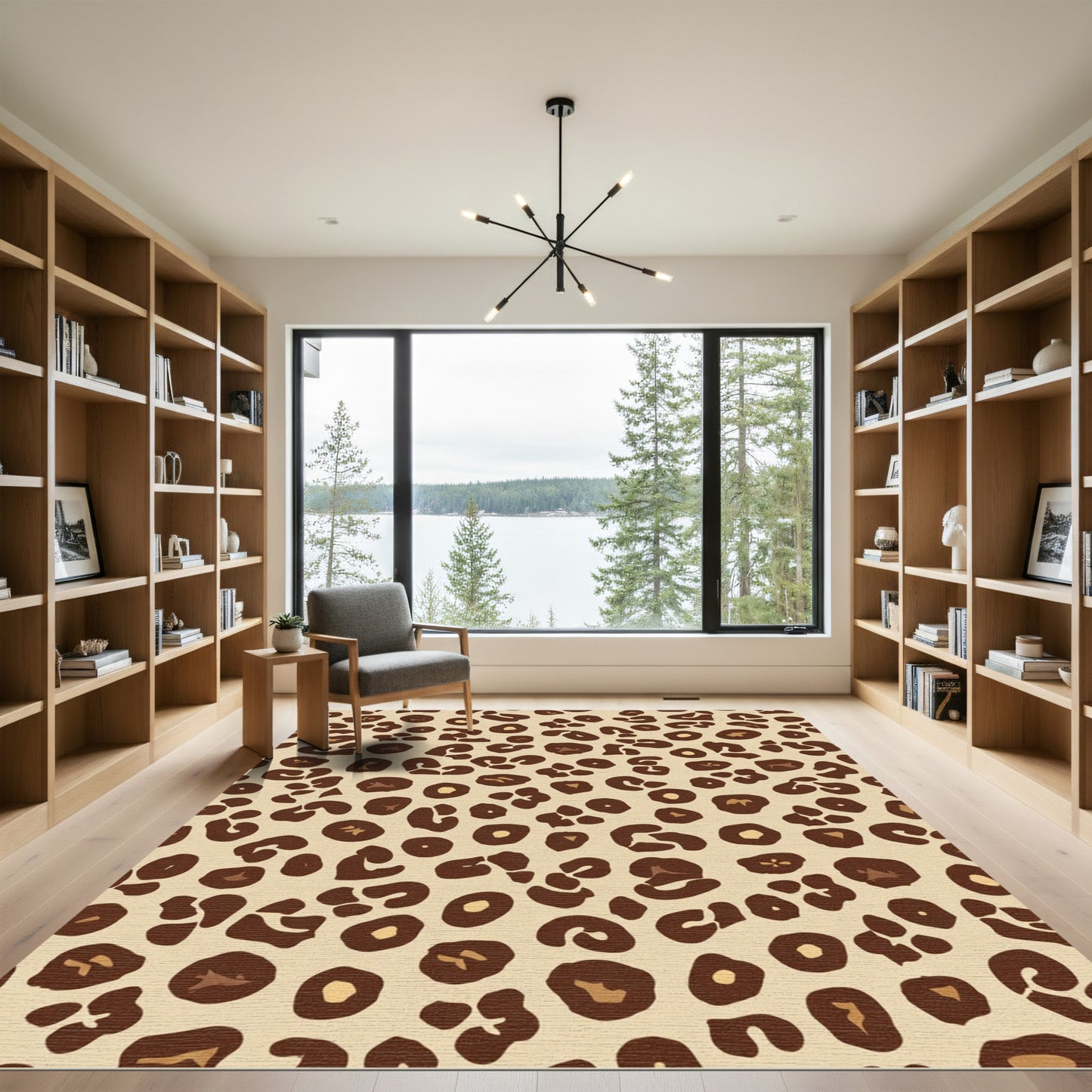 Earthy Brown Leopard Spots Rug