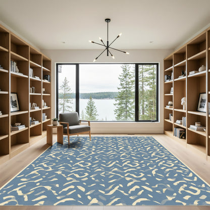 Misty Blue Waverly Organic Abstract Rug
