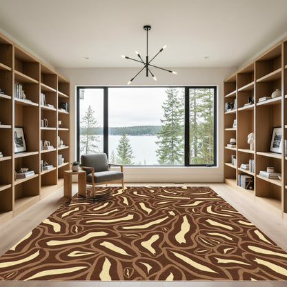 Brown and Beige Organic Flow Rug