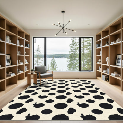 Black Ivory Organic Dots Rug