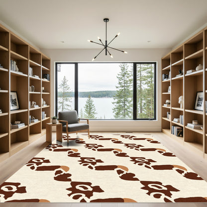 Earth Tones Abstract Zigzag Rug