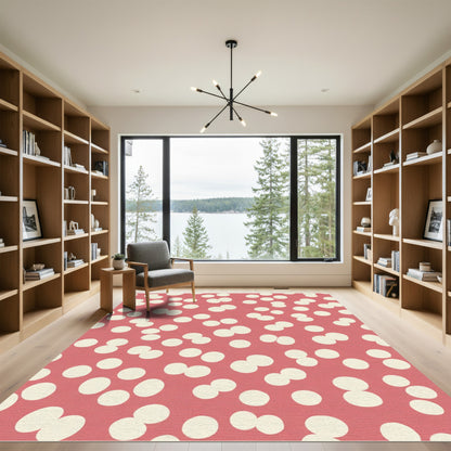 Coral Dots Contemporary Polka Rug