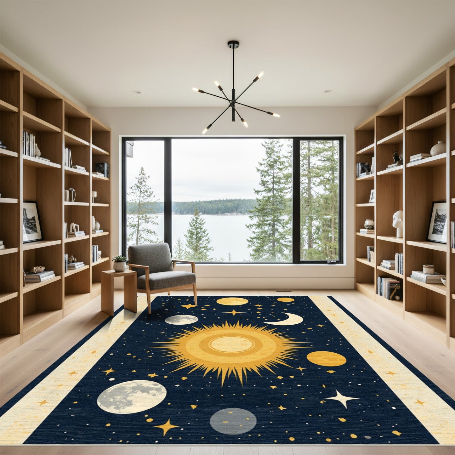 Celestial Sun Moon Stars Night Sky Rug