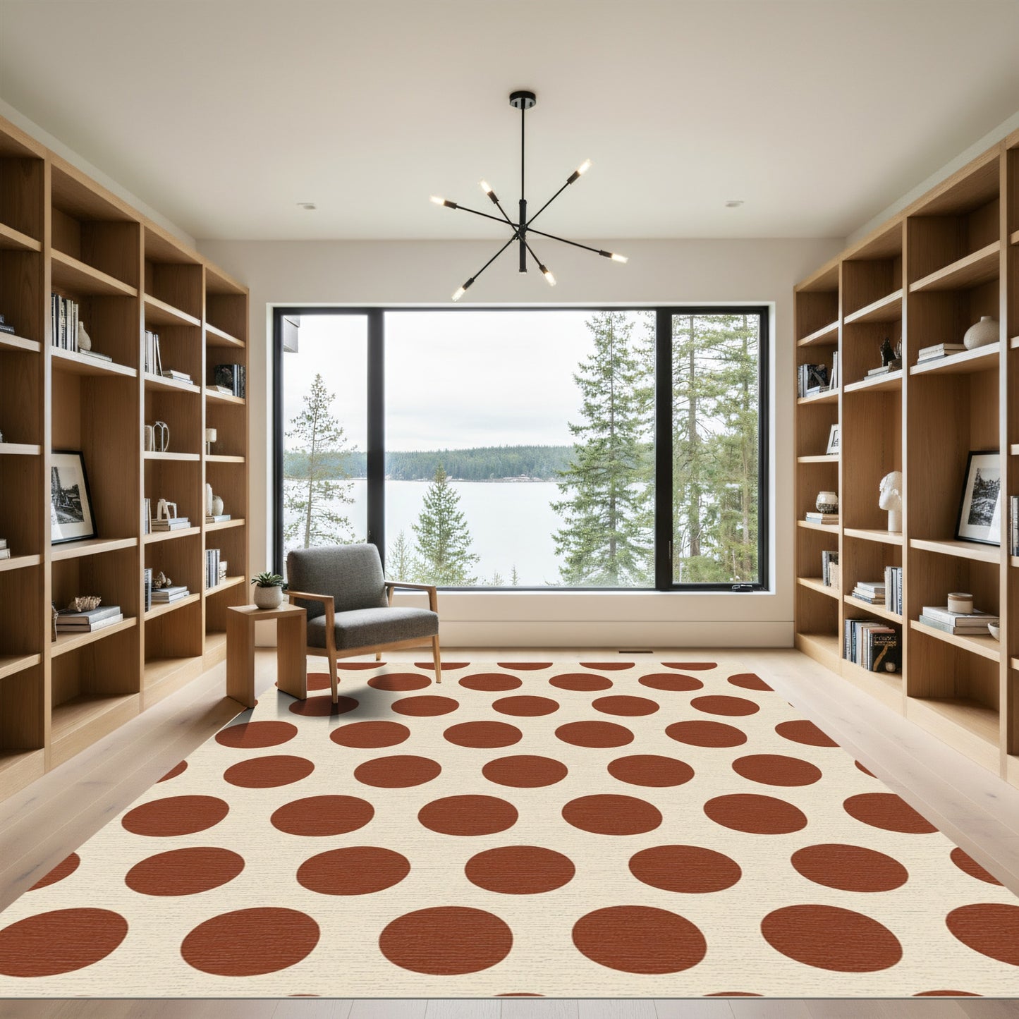 Brown Polka Dot Background Rug