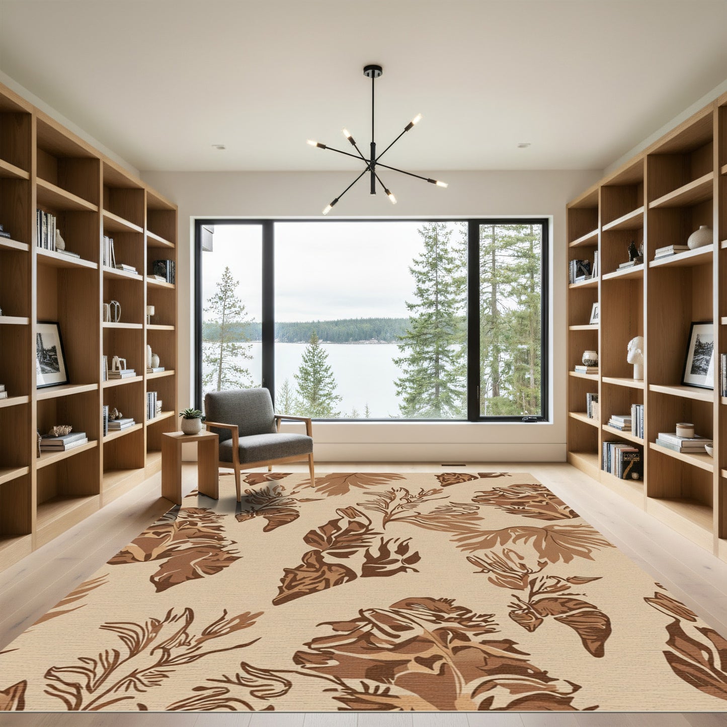 Earthy Tones Abstract Floral Medley Rug