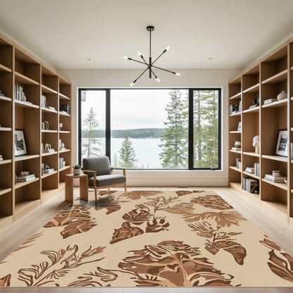 Earthy Tones Abstract Floral Medley Rug