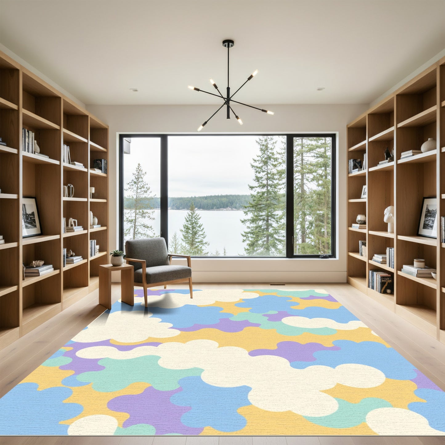 Pastel Cloudscape Abstract Composition Rug
