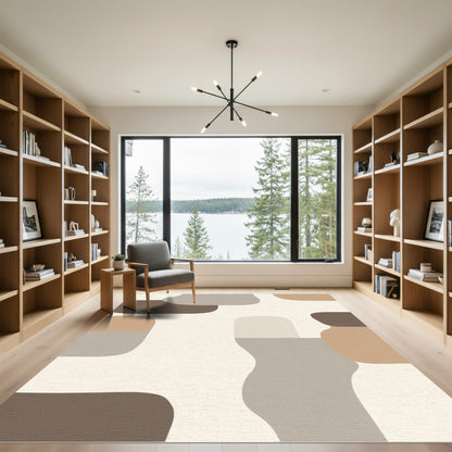 Abstract Organic Shapes Neutral Palette Rug