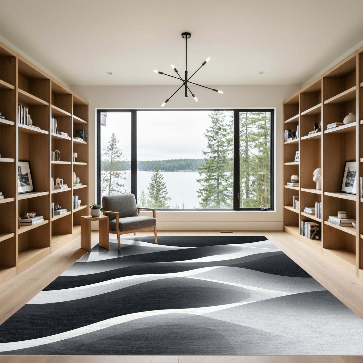 Monochromatic Abstract Flowing Waves Rug