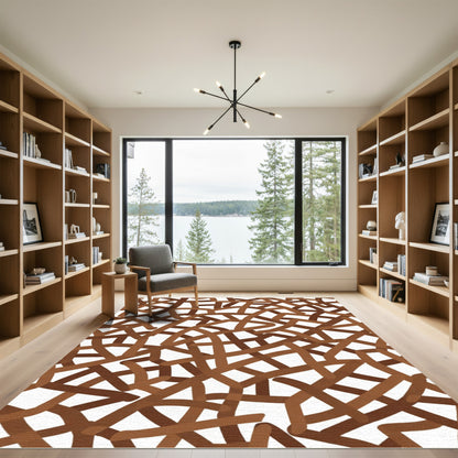 Brown Woven Intersecting Lines Rug