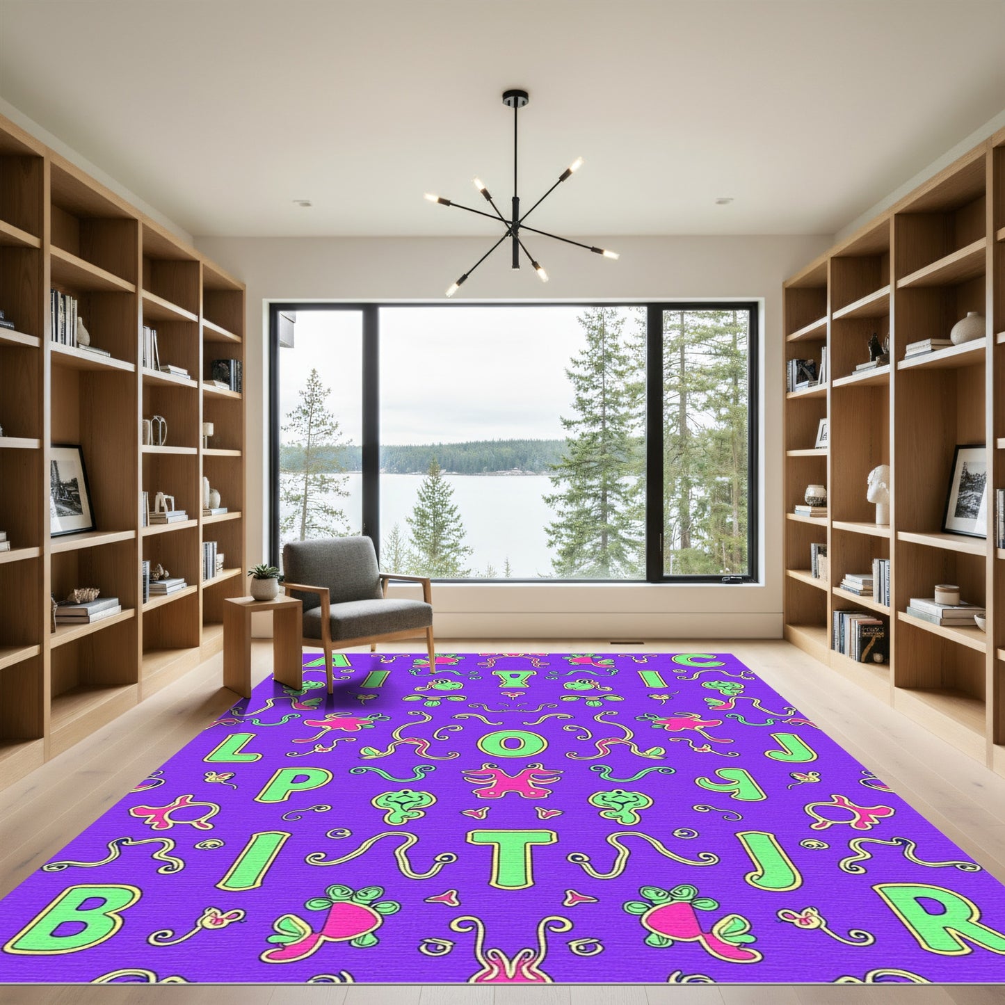 Bold Alphabet Amuse Purple Rug
