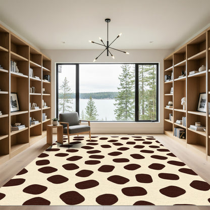 Dark Spotty Creamy Background Rug