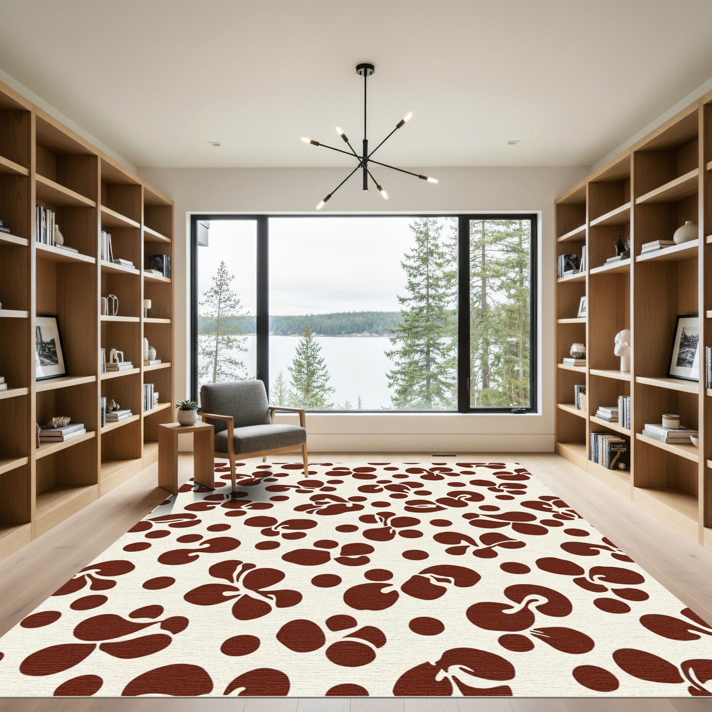 Brown Organic Spot Bloom Rug